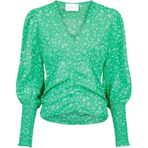 Neo Noir - Elani flower burst blouse - Green -56