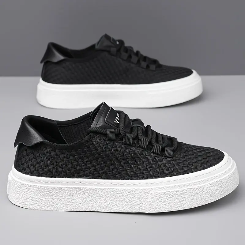 Sneakers herre sort mesh PU antislip støddæmpning regular fit hverdag - Billede 8
