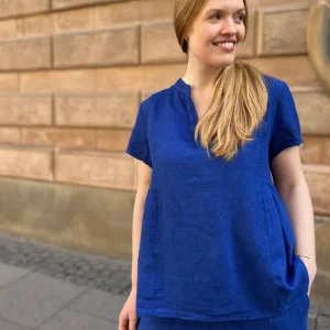 Maggy hørbluse i blå 06-007