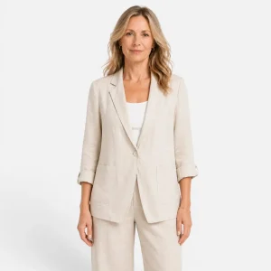 Frida Bomulds Blazer Dame – Letvægts Tailored Fit Til Sommer